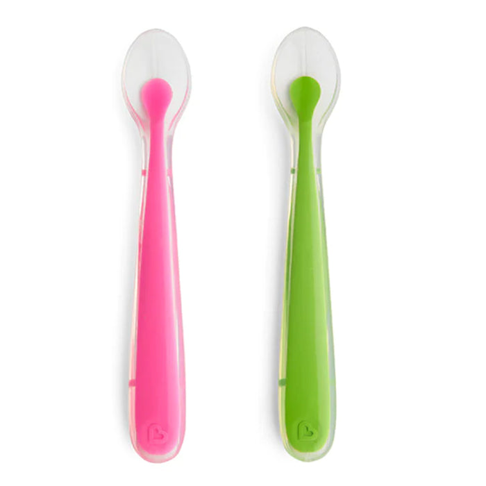 Munchkin Silicone Spoons 2pack - Pink/Green