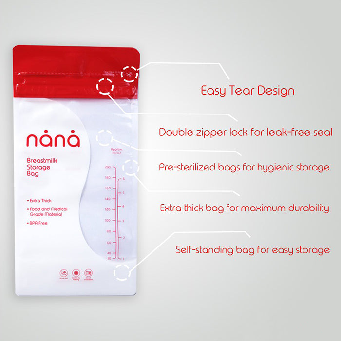 Nana Breastmilk Storage Bag 20's 6.8oz