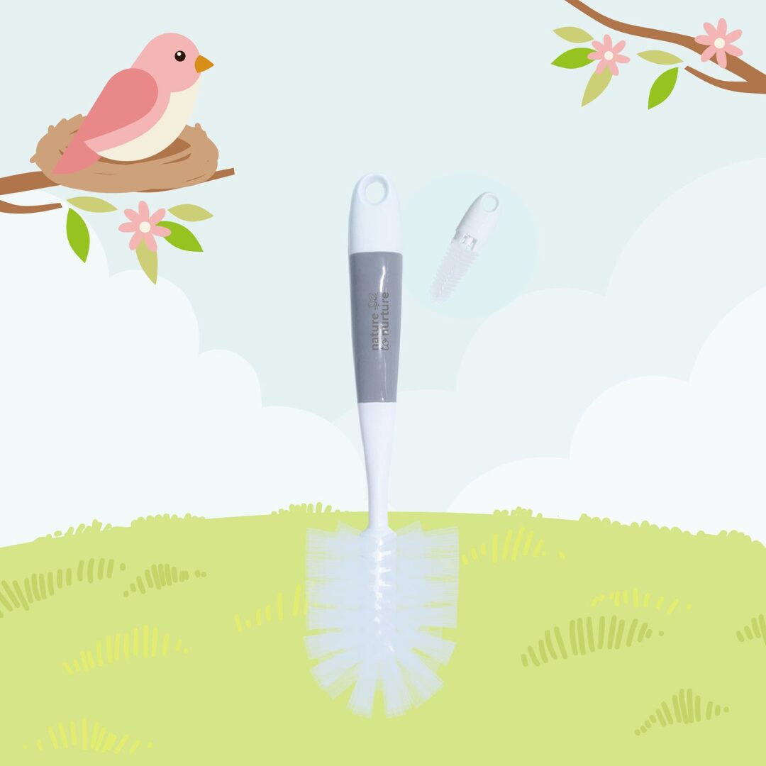 Nature To Nurture 2-In-1 Bottle and Nipple Cleaner - Gray