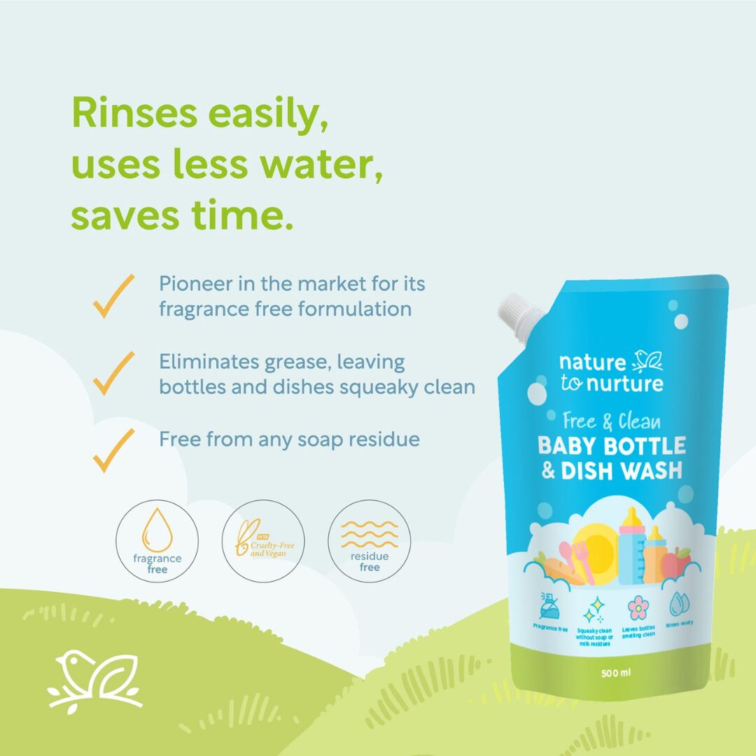 Nature To Nurture Baby Bottle and Dish Wash Refill - 800ml