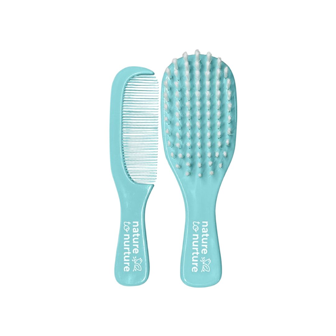 Nature To Nurture Baby Brush And Comb Set Aqua