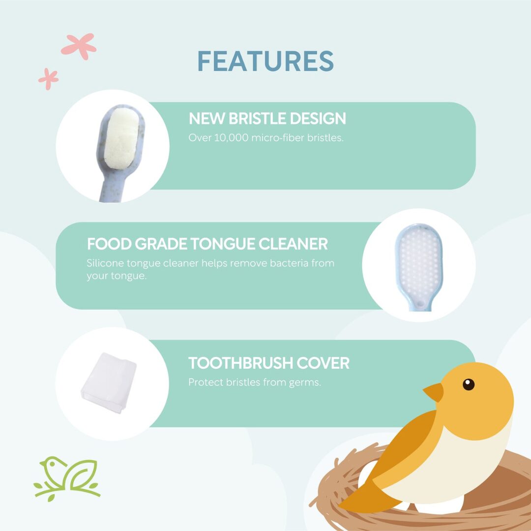 Nature To Nurture Sensitive Wheat Straw Ultra-Fine Bristle Toothbrush (0-6 Yrs Old) - Pink