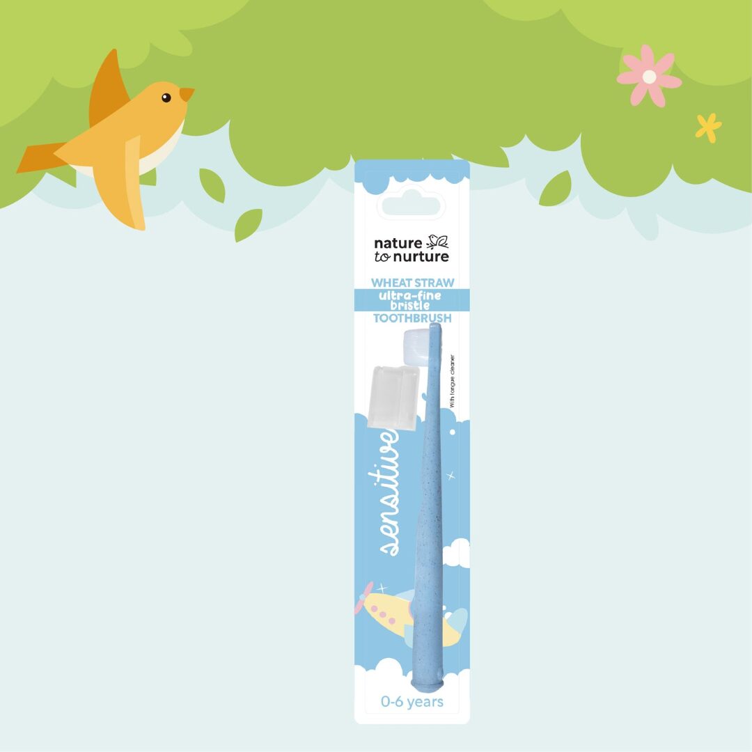 Nature To Nurture Sensitive Wheat Straw Ultra-Fine Bristle Toothbrush (0-6 Yrs Old) - Blue