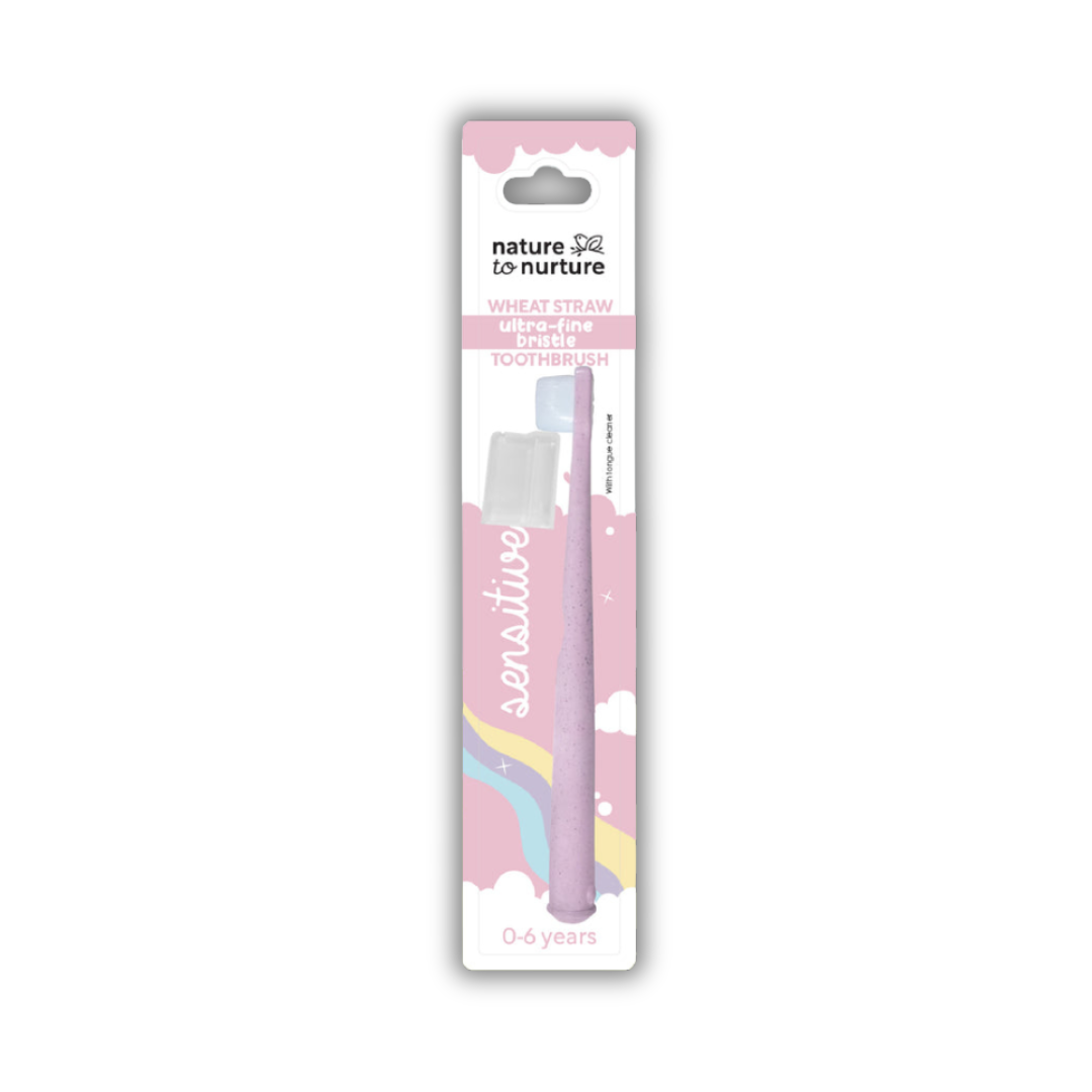 Nature To Nurture Sensitive Wheat Straw Ultra-Fine Bristle Toothbrush (0-6 Yrs Old) - Pink
