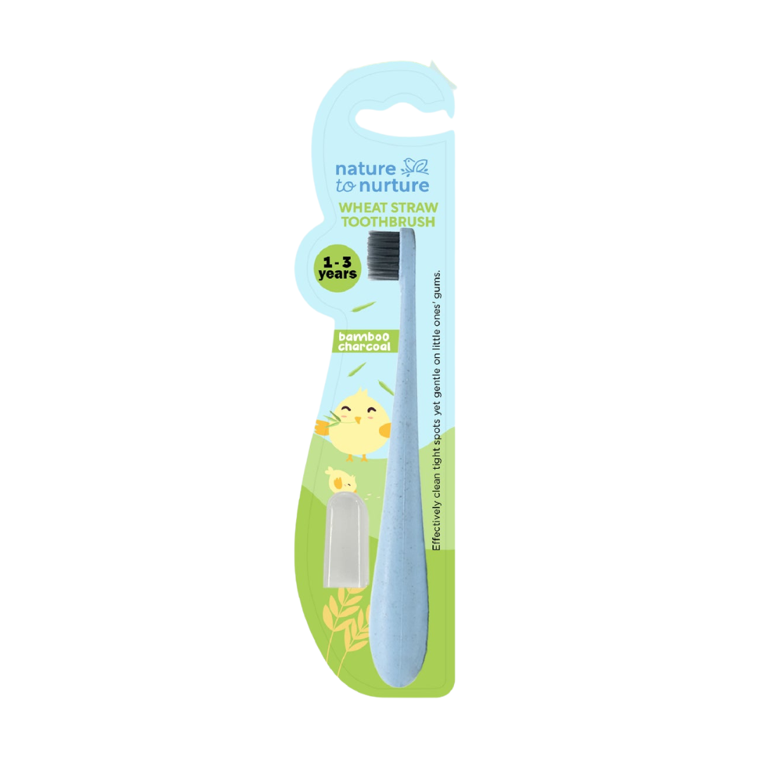 Nature To Nurture Wheat Straw Bamboo Charcoal Toothbrush (1-3 Yrs Old) - Blue