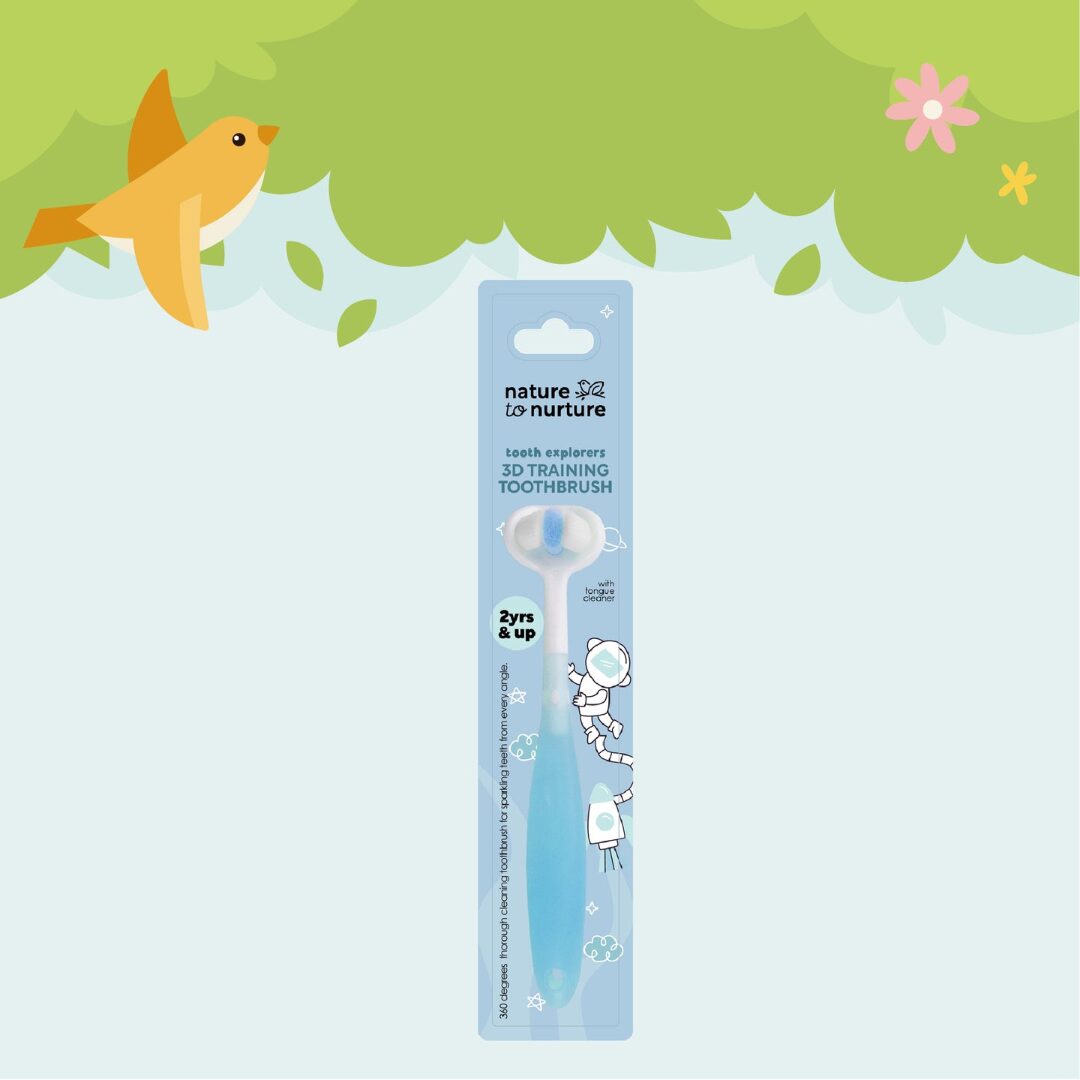Nature To Nurture Tooth Explorers 3D Training Toothbrush (2 Yrs and Up) - Blue