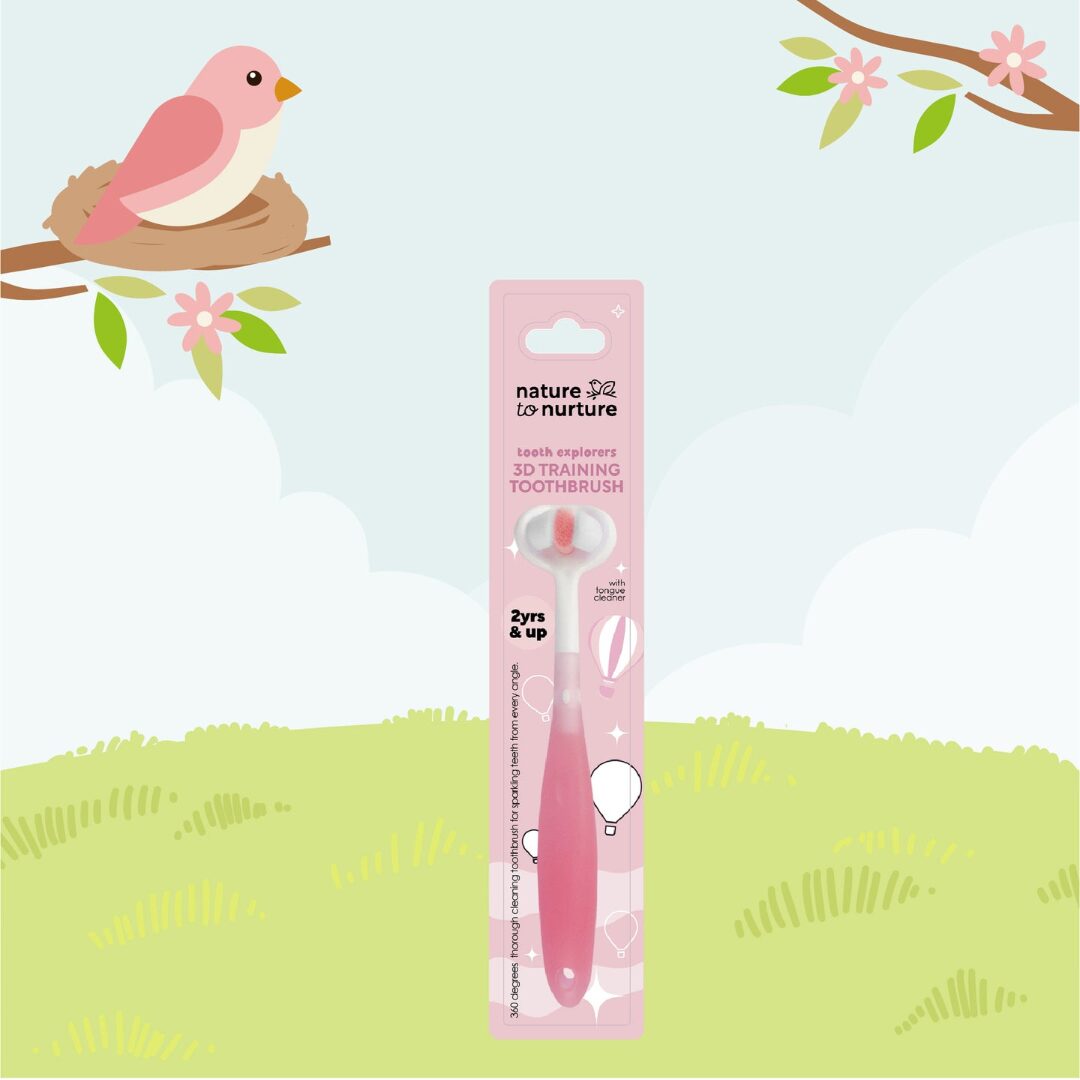 Nature To Nurture Tooth Explorers 3D Training Toothbrush (2 Yrs and Up) - Pink