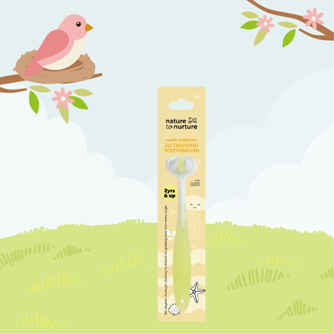 Nature To Nurture Tooth Explorers 3D Training Toothbrush (2 Yrs and Up) - Yellow