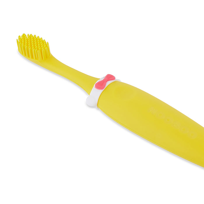 Nooboo My Milestone Toothbrush - Yellow (Pink Bowtie)