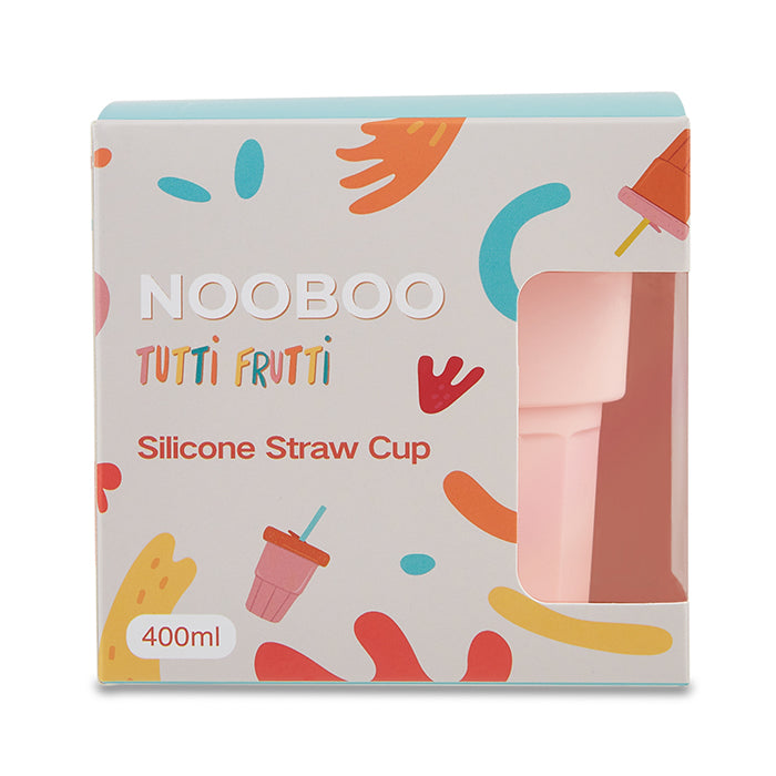 Nooboo Tutti Frutti Silicone Straw Cup 400ml - Bare