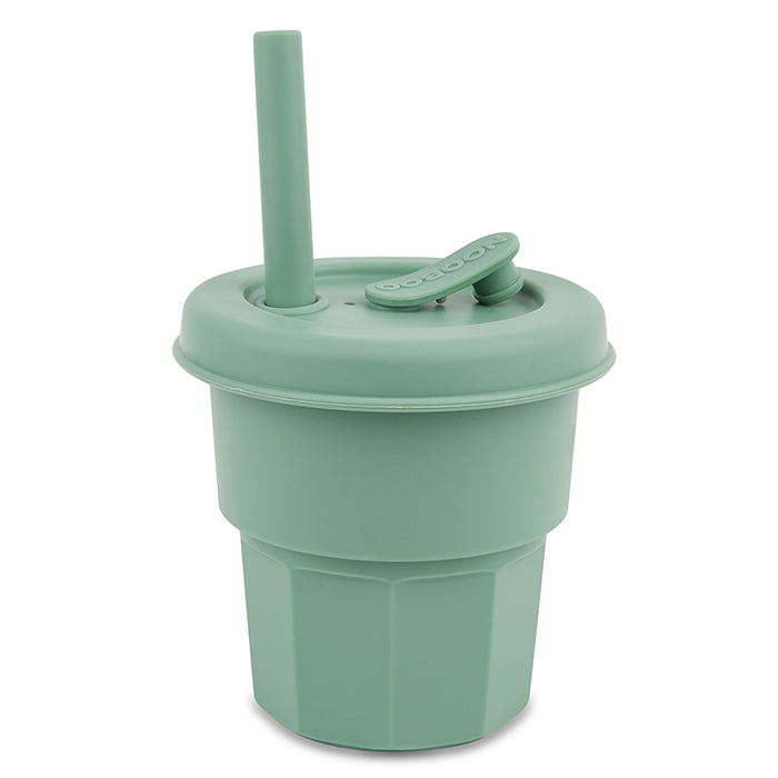 Nooboo Tutti Frutti Silicone Straw Cup 400ml - Moss