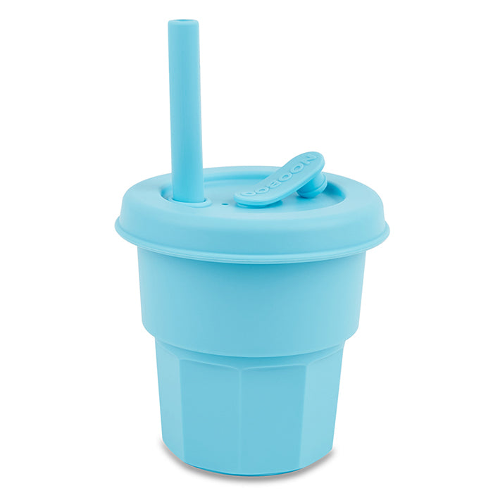 Nooboo Tutti Frutti Silicone Straw Cup 400ml - Sky Blue