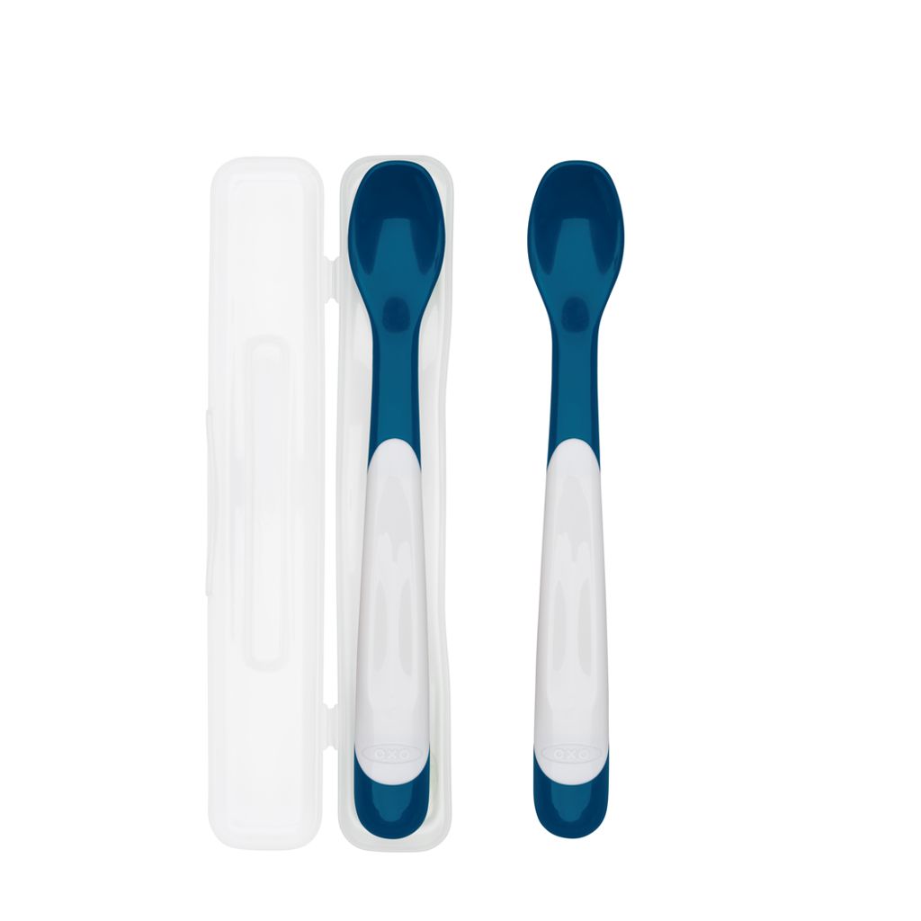 Oxo Tot On-The-Go Plastic Feeding Spoon - Navy