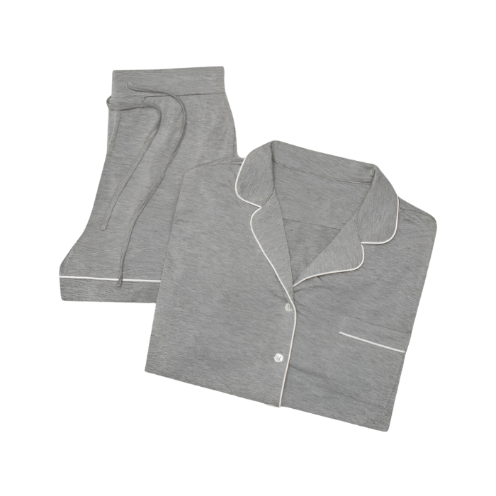 Olive Baby Short Sleeve Bamboo Pajama Set - Gray