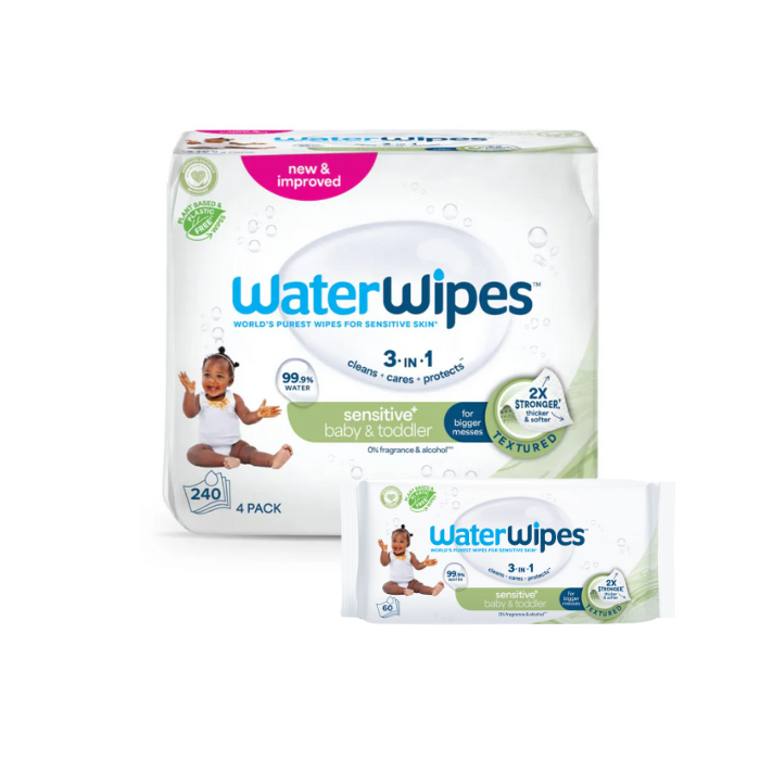 WaterWipes Sensitive+ Baby and Toddler 60's - 4 pcs