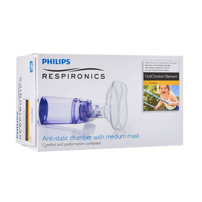 Philips Respironics Anti-static Valved Holding Chamber with LiteTouch Mask Medium (1 year to 5 years)