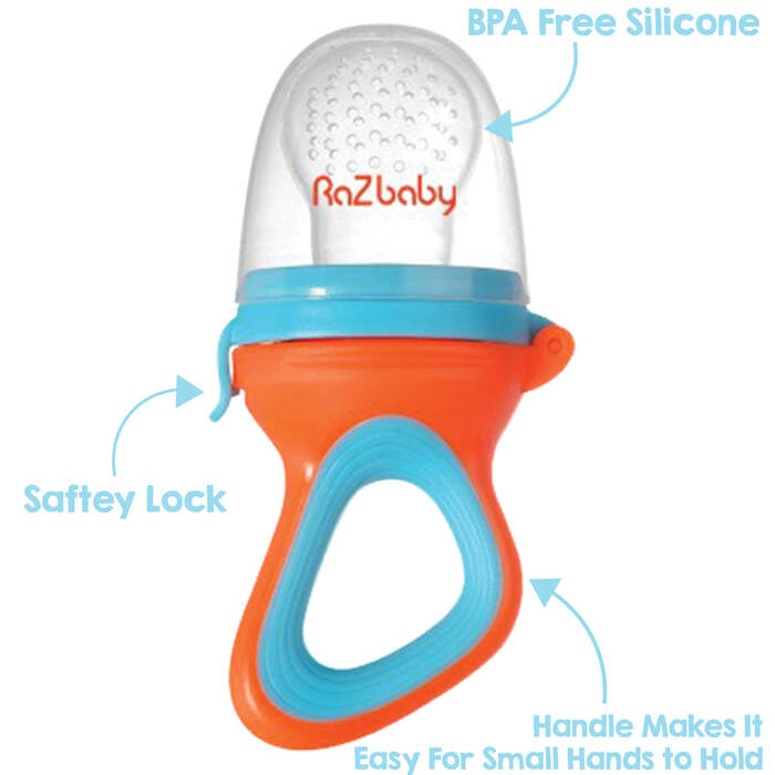 RaZBaby Raz-Feeder Teether Blue/Orange