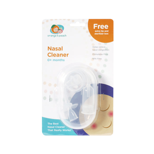 Orange and Peach Nasal Aspirator Relieves Nasal Congestion