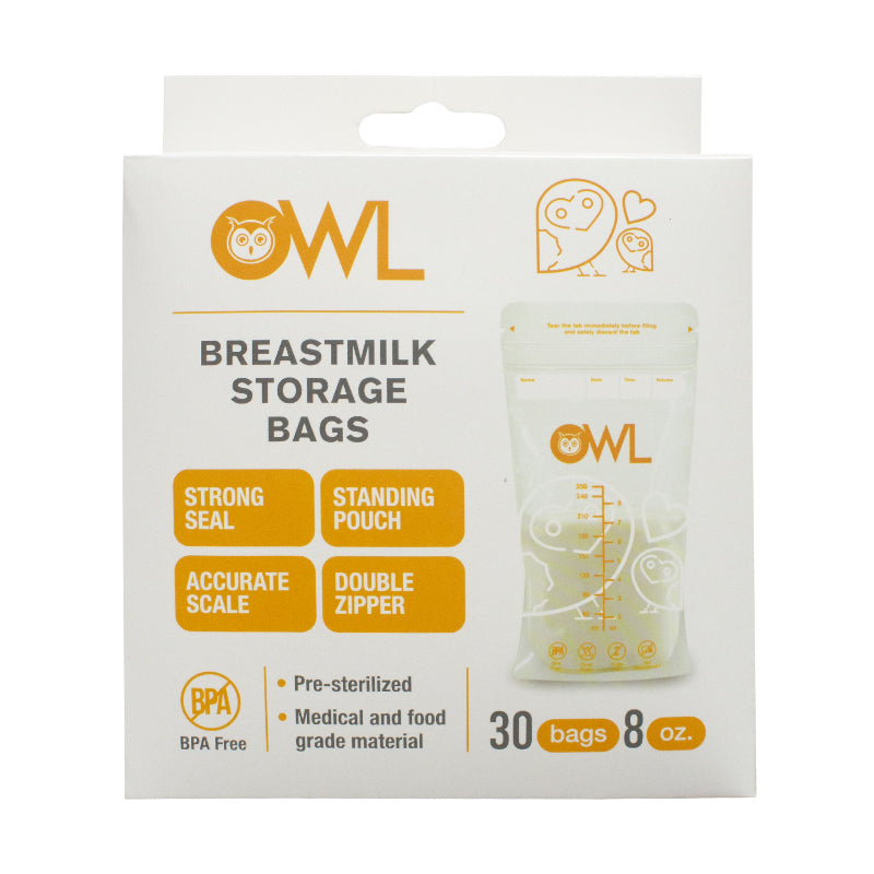 Owl Breastmilk Storage Bags 8oz 30's