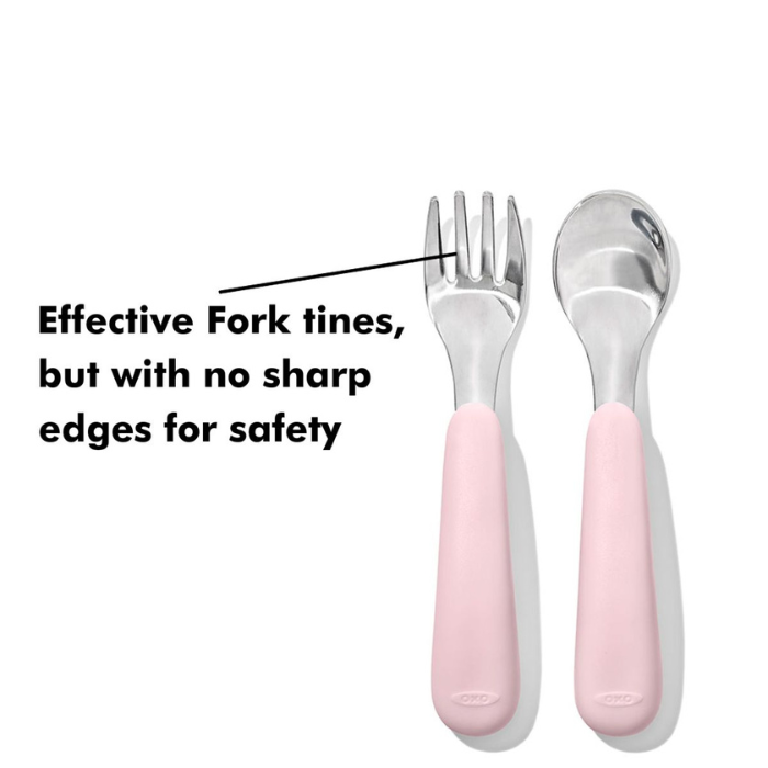 Oxo Tot On The Go Fork And Spoon - Blossom