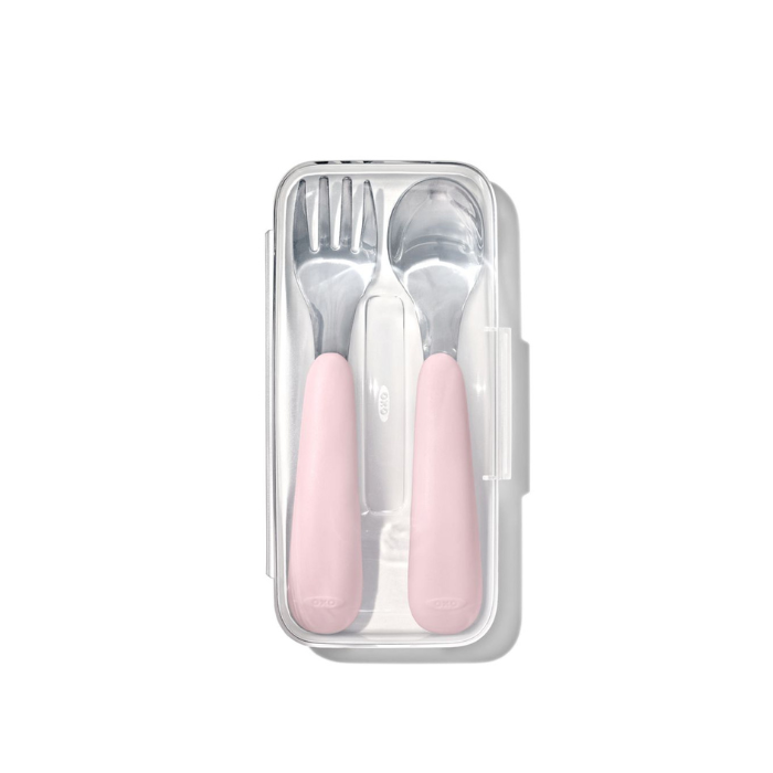 Oxo Tot On The Go Fork And Spoon - Blossom