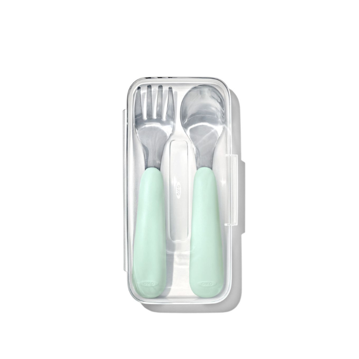 Oxo Tot On The Go Fork And Spoon - Opal