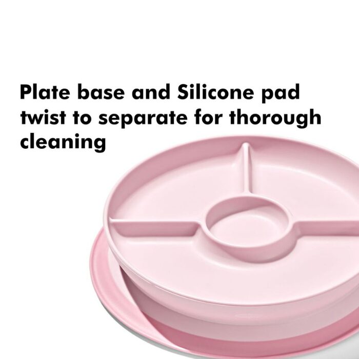 Oxo Tot Suction Divided Plate - Blossom