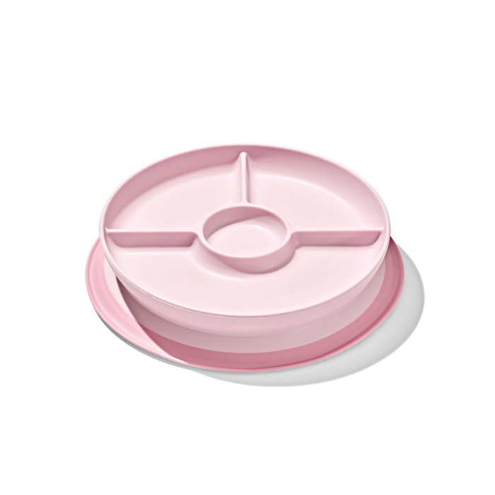 Oxo Tot Suction Divided Plate - Blossom