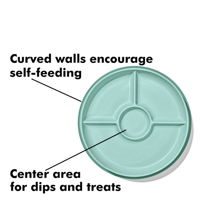 Oxo Tot Suction Divided Plate - Opal