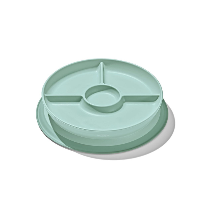 Oxo Tot Suction Divided Plate - Opal