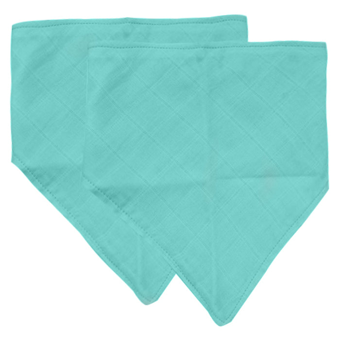 Petal by Li'l Tati Organic Cotton Muslin Bib Set of 2 - Blue