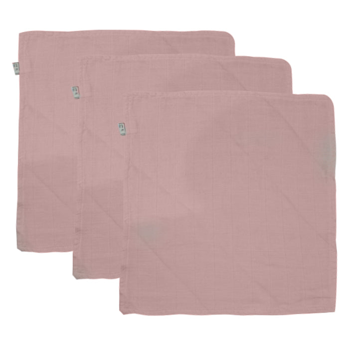 Petal by Li'l Tati Organic Cotton Muslin Wash Cloth Set of 3 - Pink