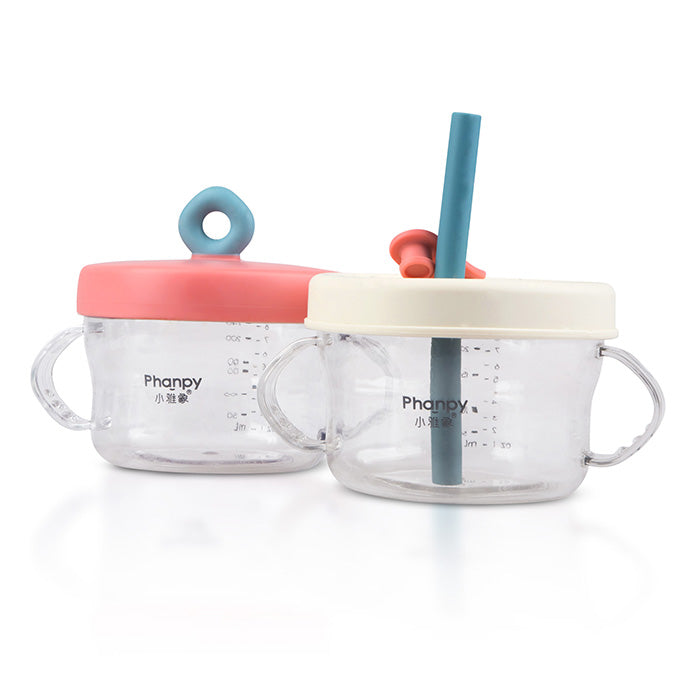 Phanpy Pure Series Straw Cup + Snack Cup - Pink/Blue