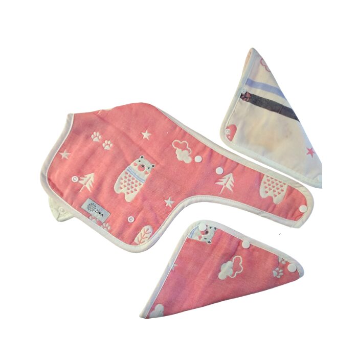 Zima Drool Pads - Pink Bear