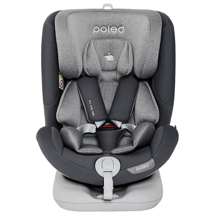 Poled All-Age 360 Car Seat - Satin Silver