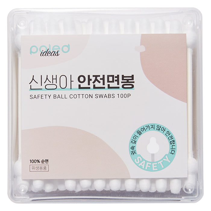 Poled Safety Ball Cotton Swabs 100 Pieces