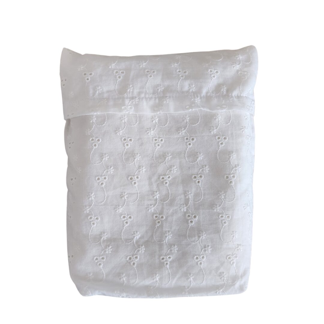 Sew Childhood Eyelet Poncho Nursing Cover with Detachable Stiffener - White