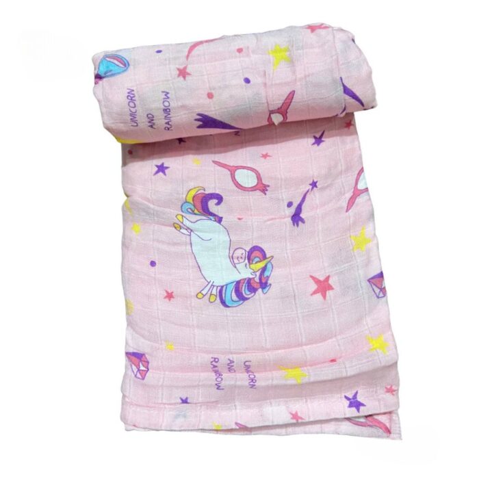 QT Hub 100% Cotton Premium Multi-Purpose Muslin Cloth Swaddle - Pony