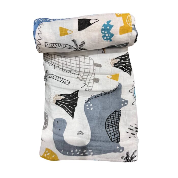 QT Hub 100% Cotton Premium Multi-Purpose Muslin Cloth Swaddle - Volcano