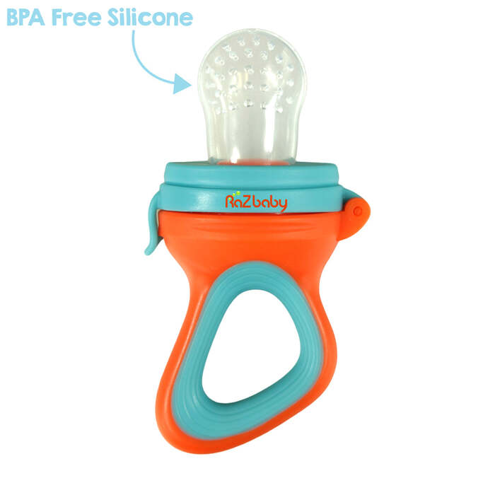 RaZBaby Raz-Feeder Teether Blue/Orange