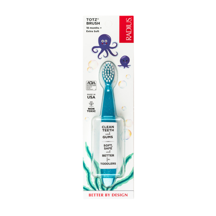 Radius Totz Brush - Light Blue Sparkle/ White (18 months+)