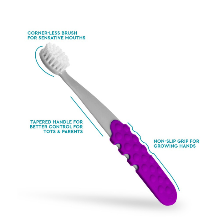 Radius Totz Plus Brush (3 years+) - Cool Grey/ Amethyst Purple