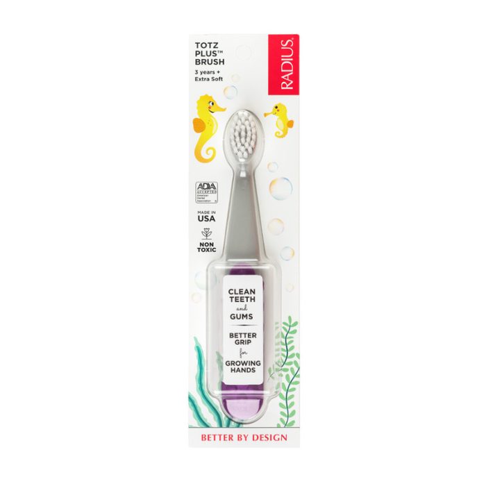Radius Totz Plus Brush (3 years+) - Cool Grey/ Amethyst Purple