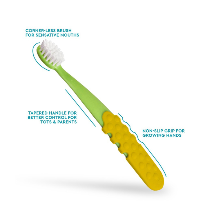 Radius Totz Plus Brush (3 years+) - Lime Green/ Yellow