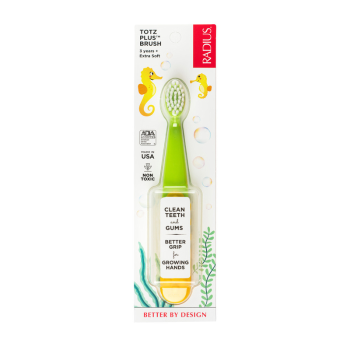 Radius Totz Plus Brush (3 years+) - Lime Green/ Yellow