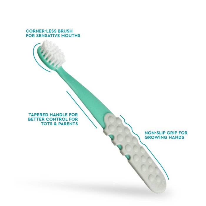 Radius Totz Plus Brush (3 years+) - Mint/ Cool Gray