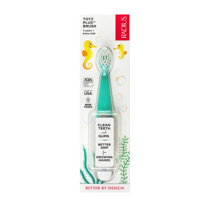 Radius Totz Plus Brush (3 years+) - Mint/ Cool Gray