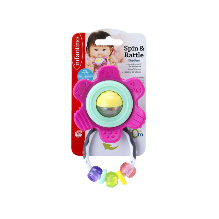 Infantino Spin and Rattle Teether - Pink