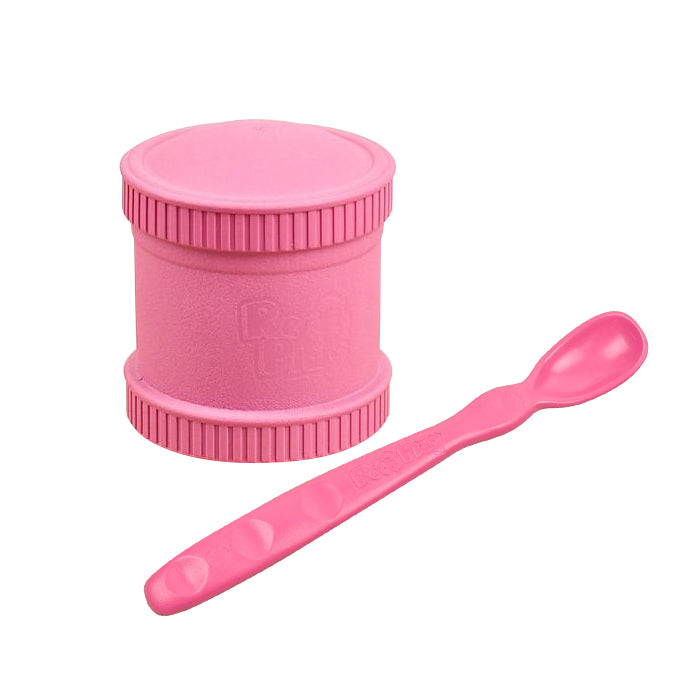 Re-play Recycled Snack Pod with Infant Spoon - Pink