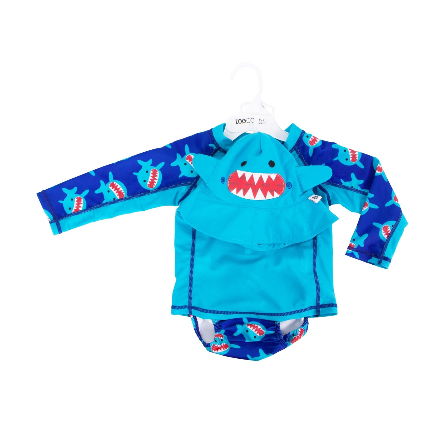 Zoocchini 3-Piece Set (Sunhat, Rashguard, Swim Diaper) - Sherman the Shark